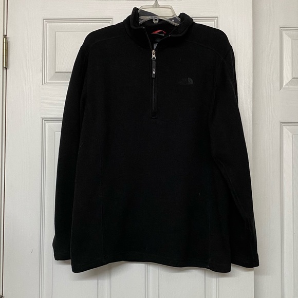 The North Face Fleece Lined 1/4 Zip Black Pullover Sz L - Picture 1 of 4